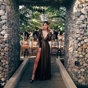 Plunging floor length Gown